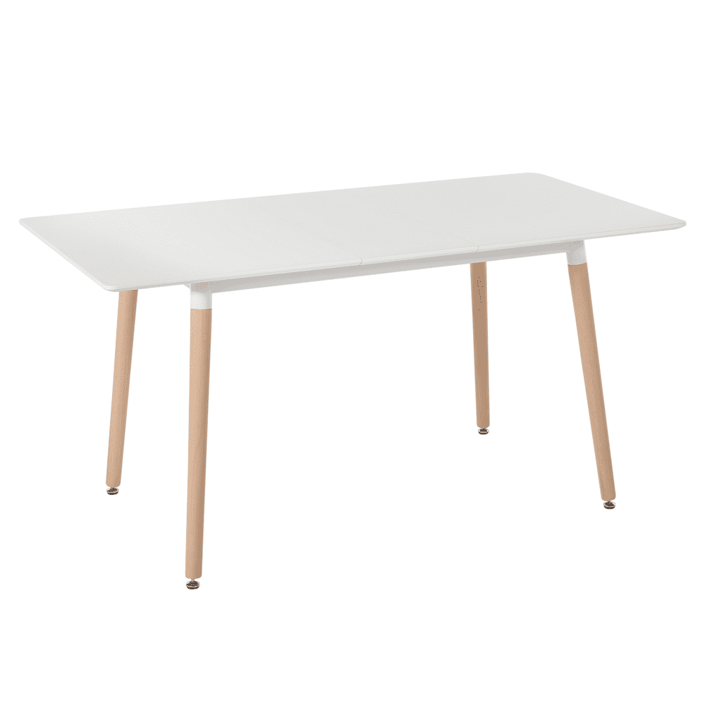 Beliani Rozťahovací jedálenský stôl 120/150 x 80 cm biela/svetlé drevo MIRABEL